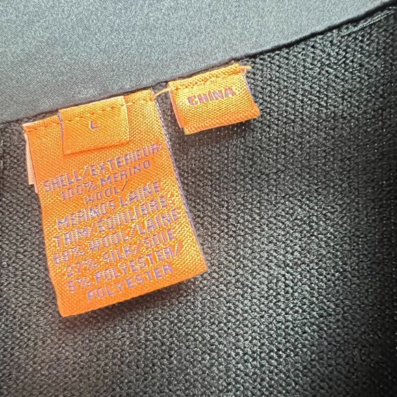 Tory Burch Jet Embellished Shift Mini Dress 100% Merino Wool Black Women Size L - Picture 4 of 8